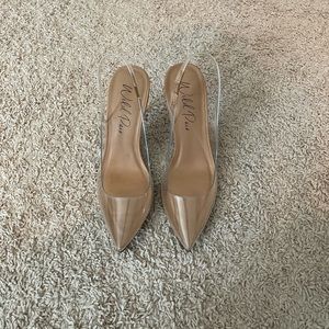 Clear/Tan Slingback Heels